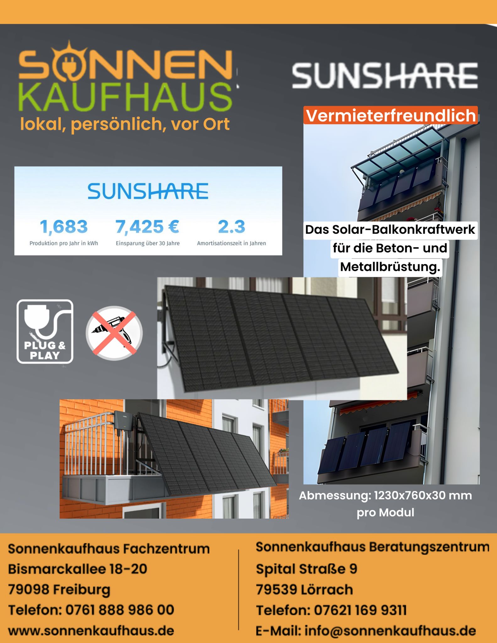 Sunshare Solar Balkonkraftwerk für alle Balkontypen