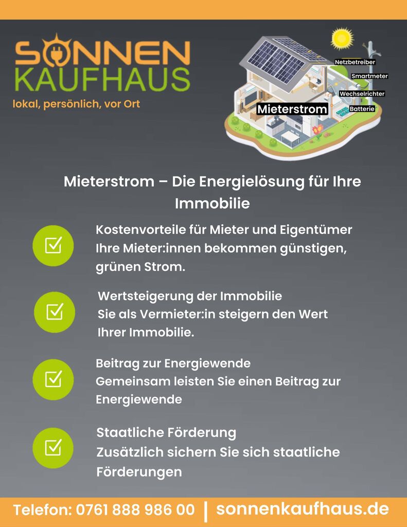 Mieterstrom Modelle für Privat und Gewerbe vom Sonnenkaufhaus